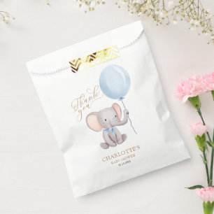 Boy Blue Balloon Elephant Baby Shower Thank You Favour Bag