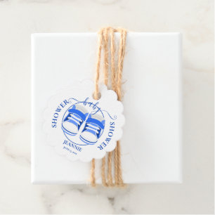 BOY BLUE BOOTIES BABY SHOWER Round Favour Tags