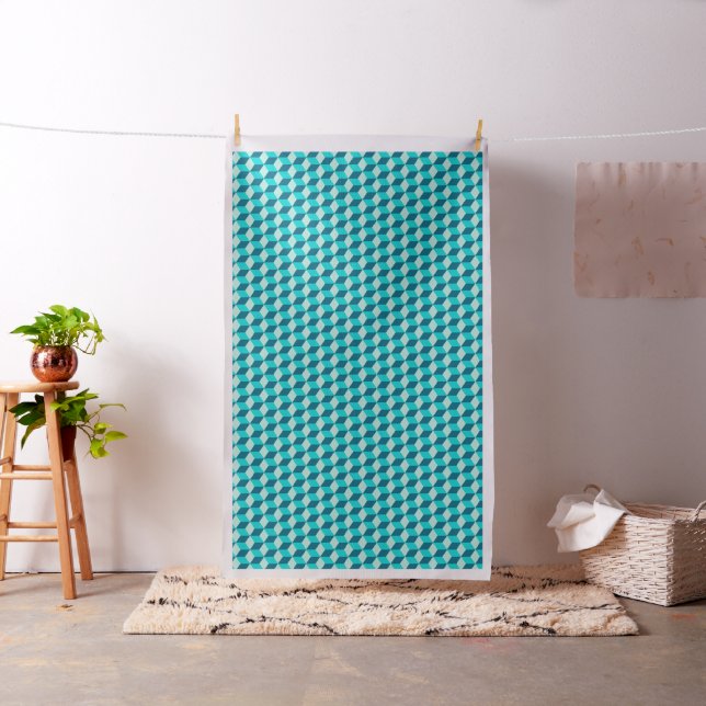Boy Blue Building Blocks Seamless Pattern Fabric (In Situ)