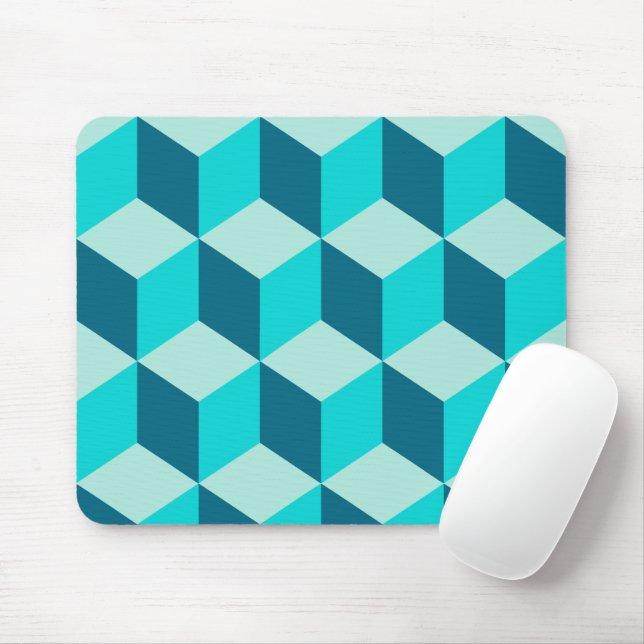 Boy Blue Building Blocks Seamless Pattern Mouse Pad (With Mouse)
