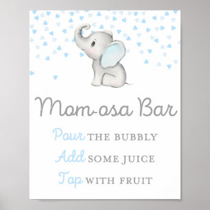 Boy Blue Elephant Baby Shower Sign