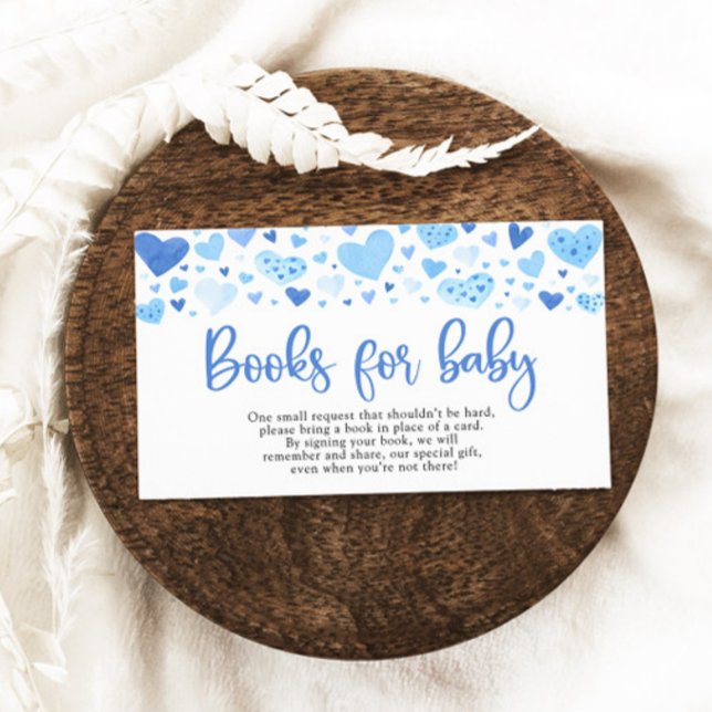 Boy Blue Sweetheart Baby Shower Books for Baby Enclosure Card (Creator Uploaded)