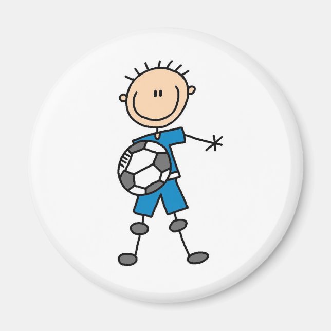 Boy Blue Uniform Soccer Magnet (Front)