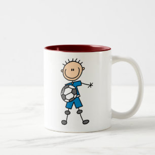 Boy Blue Uniform Soccer Two-Tone Coffee Mug