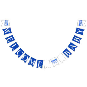 BOY BLUE "Welcome Baby" BABY SHOWER Bunting