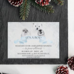 Boy Blue Winter Christmas Baby Shower Animals  Invitation<br><div class="desc">This design may be personalised in the area provided by changing the photo and/or text. Or it can be customised by clicking Personalise this Template and then choosing the click to customise further option and delete or change the colour of the background, add text, change the text colour or style,...</div>