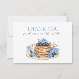 Boy Blueberry Pancake Baby Brunch Baby Shower Thank You Card