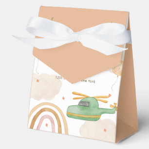 Boy Boho Adventure Helicopter Airplane Baby Shower Favour Box