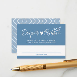 Boy Boho Blue Diaper Raffle Enclosure Card