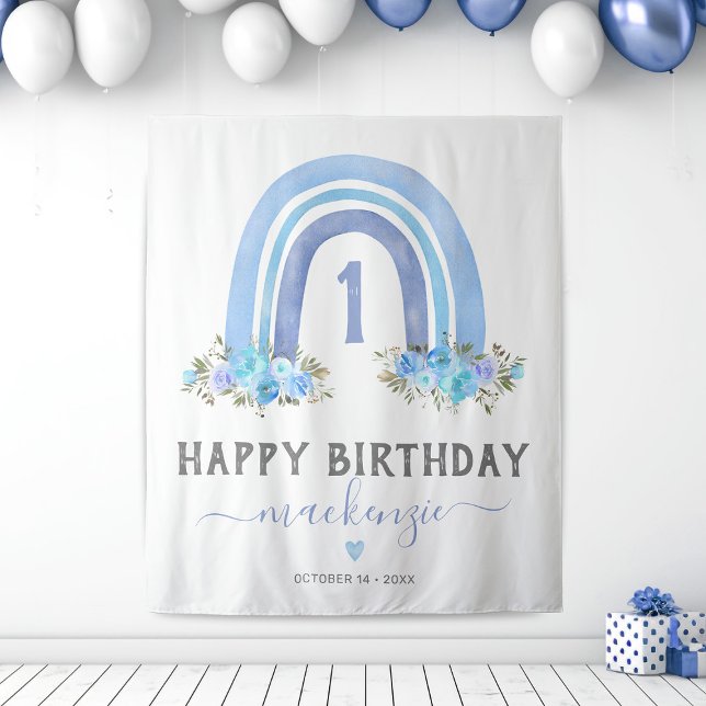 Boy Boho Rainbow First Birthday Tapestry (Creator Uploaded)