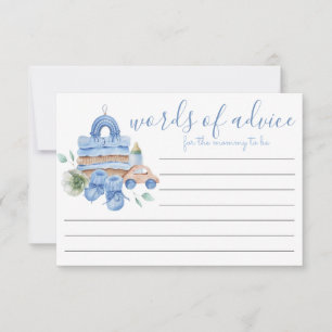 Boy Boho Vintage Words Of Advice Baby Shower Card