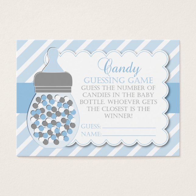 Boy Bottle Baby Shower Guessing Game (Front)