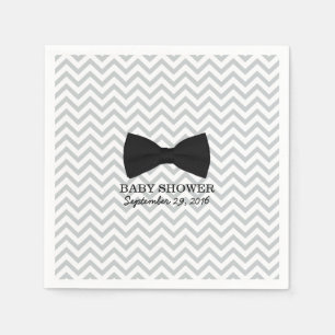 Boy Bow Tie Chevron Stripes Baby Shower Napkin