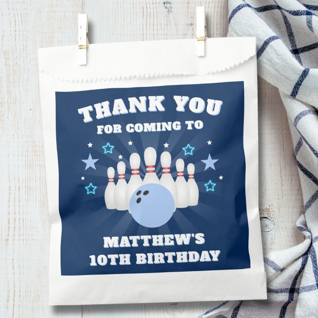 Boy Bowling Birthday Thank You Favour Bag (Creator Uploaded)