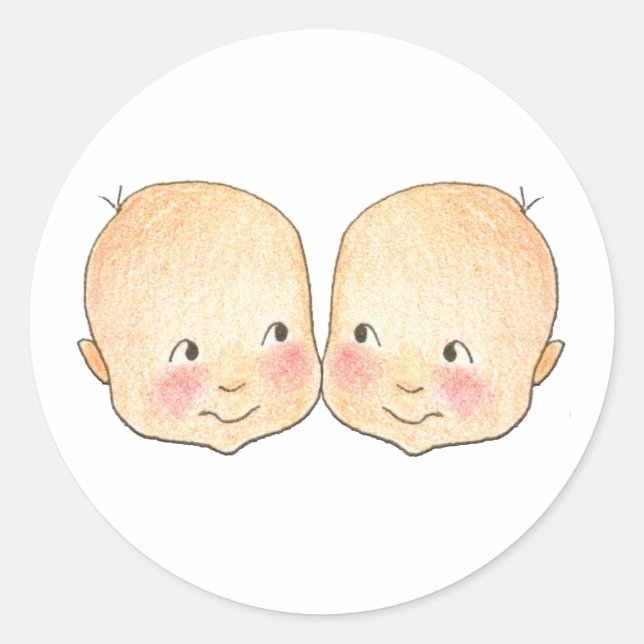 Boy Boy Twins Graphic Classic Round Sticker (Front)