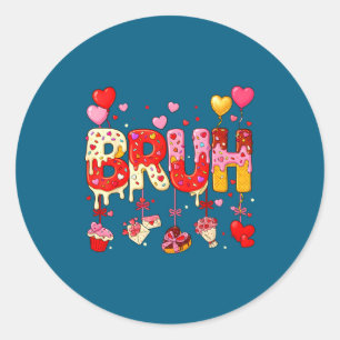 Boy Bruh Meme Valentines Day Drip Ice Cream Kids H Classic Round Sticker