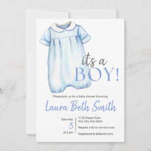 Boy Bubble Suit Invitation