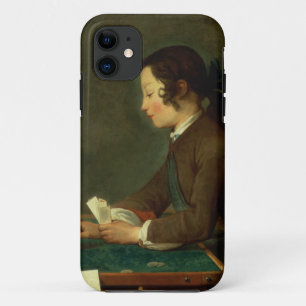 Boy Building a Castle of Cards (oil on canvas) iPhone 11 Case