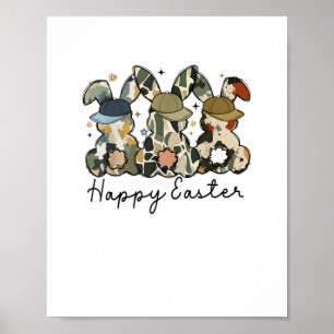 Boy Bunny Rabbit Duck Camo Camouflage Hat Ball Cap Poster