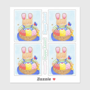 Boy Bunny with Basket Sticker