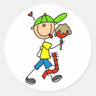 Boy Carnival Goer Classic Round Sticker