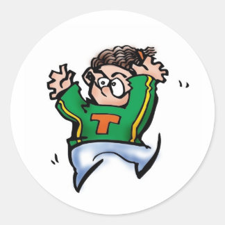 Boy Cheerleading Classic Round Sticker