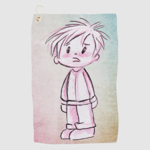 Boy Child Drawing Golf Towel