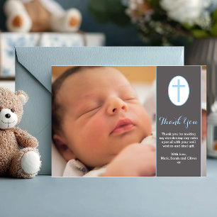 Boy Christening/Baptism Thank You Card