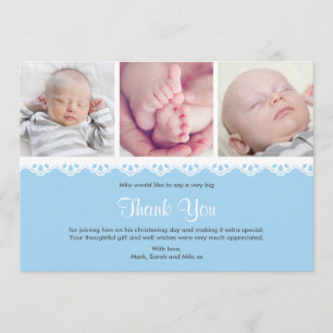Boy Christening/Baptism Thank You Card