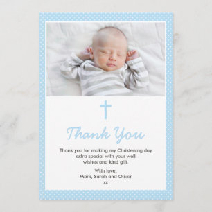 Boy Christening/Baptism Thank You Card
