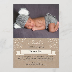 Boy Christening/Baptism Thank You Card