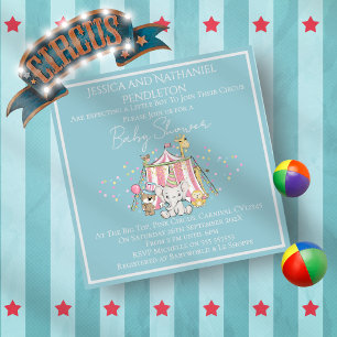 Boy Circus Baby Shower Invitation