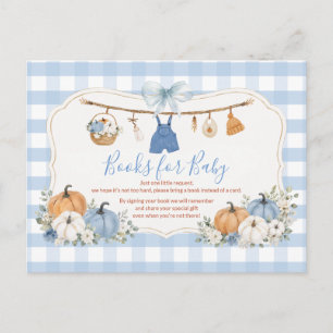 Boy Clothes Pumpkin Fall Baby Shower Book For Baby Postcard
