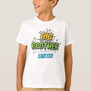 Boy Comic Book Superhero Baby Shower Big Brother T-Shirt
