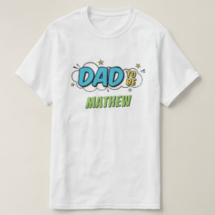 Boy Comic Book Superhero Baby Shower Dad T-Shirt