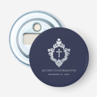 Boy Confirmation Favours Navy Blue Vintage Crest