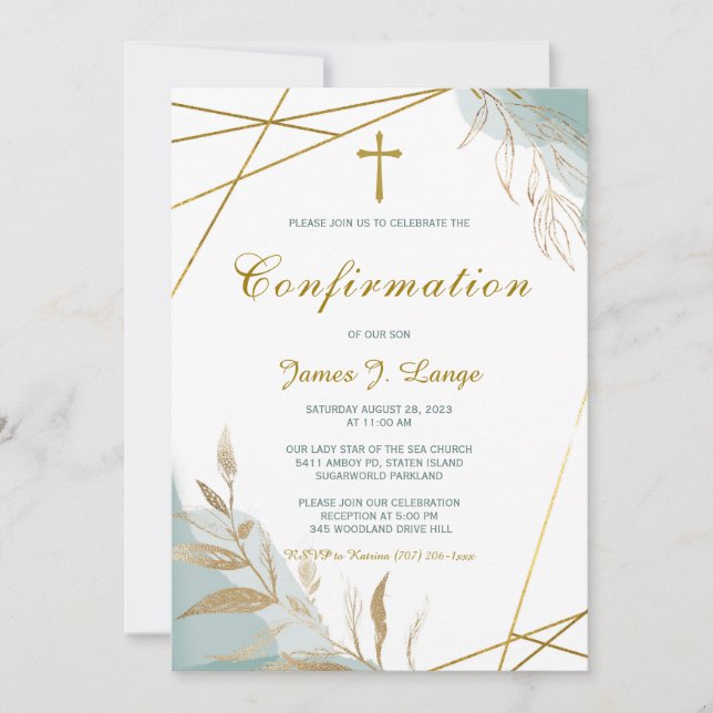 Boy Confirmation Invitation Template (Front)
