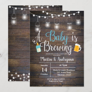 Boy Couples BabyQ BBQ Baby Shower Invitation card