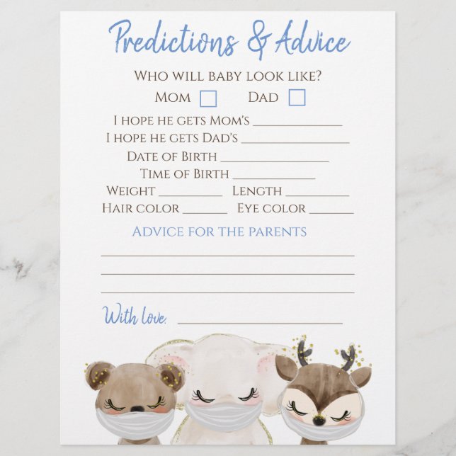 Boy Covid Baby Shower Double Game Flyer (Front)