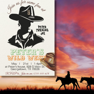  Boy Cowboy Birthday Invitation, Editable My 1st  Invitation