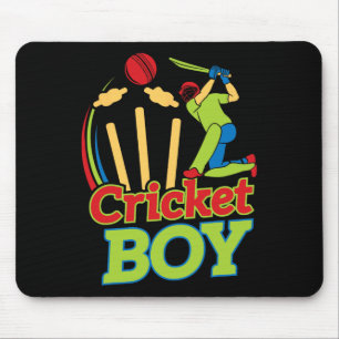 Boy Cricket Player Design For Athletes - Cricket G Mouse Pad