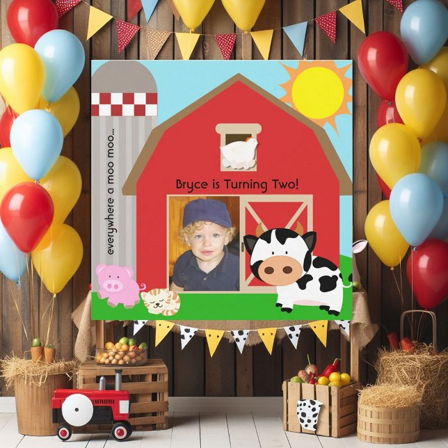 Boy Custom Photo Farm Birthday Invitations (Creator Uploaded)