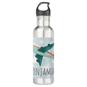 Boy Cute and Modern Blue Airplane Kids School 710 Ml Water Bottle
