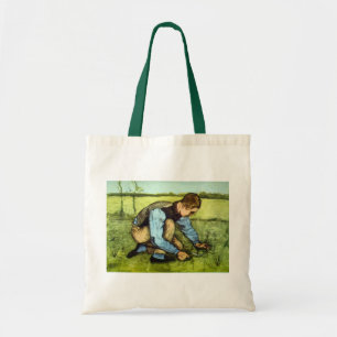 Boy Cutting Grass with Sickle by Vincent van Gogh Tote Bag