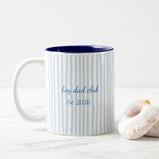 Boy Dad Club Mug Est 2026 – Custom Blue Stripe Dad