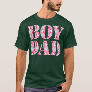 Boy Dad Pink Floral Typography T-Shirt