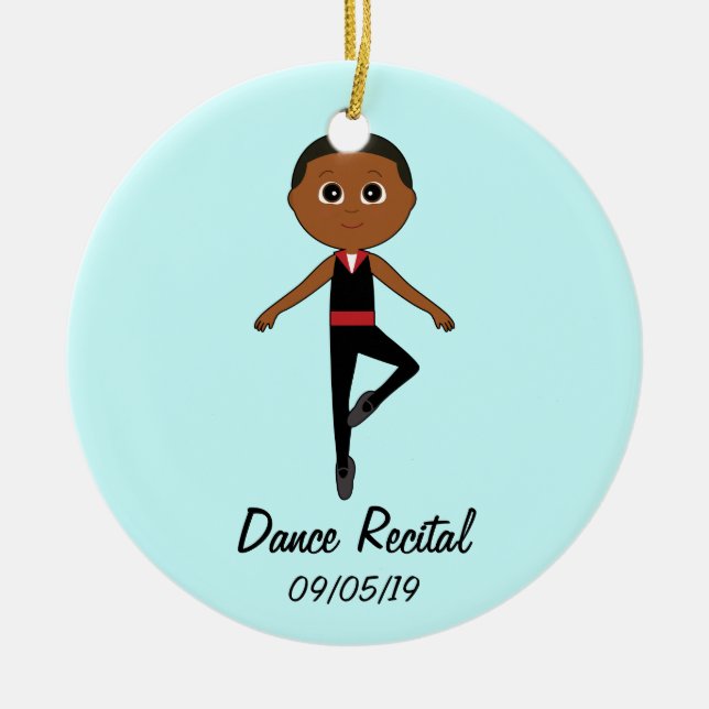Boy Dancer: Dance Recital Commemorative Ornament (Front)