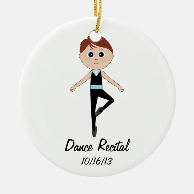 Boy Dancer: Dance Recital Commemorative Ornament (Front)