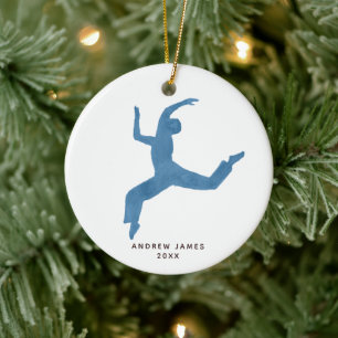 Boy Dancer Personalised Name Christmas Ceramic Ornament