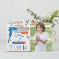 Boy Dart Gun War Birthday Party Photo